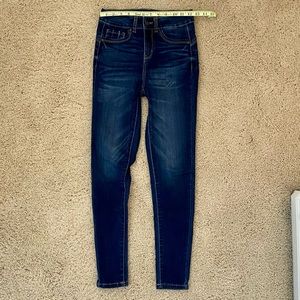 Wax Jeans Butt I Love You high rise skinny in dark blue wash size 0